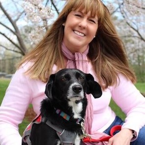 Marcia and her service dog, Maggie