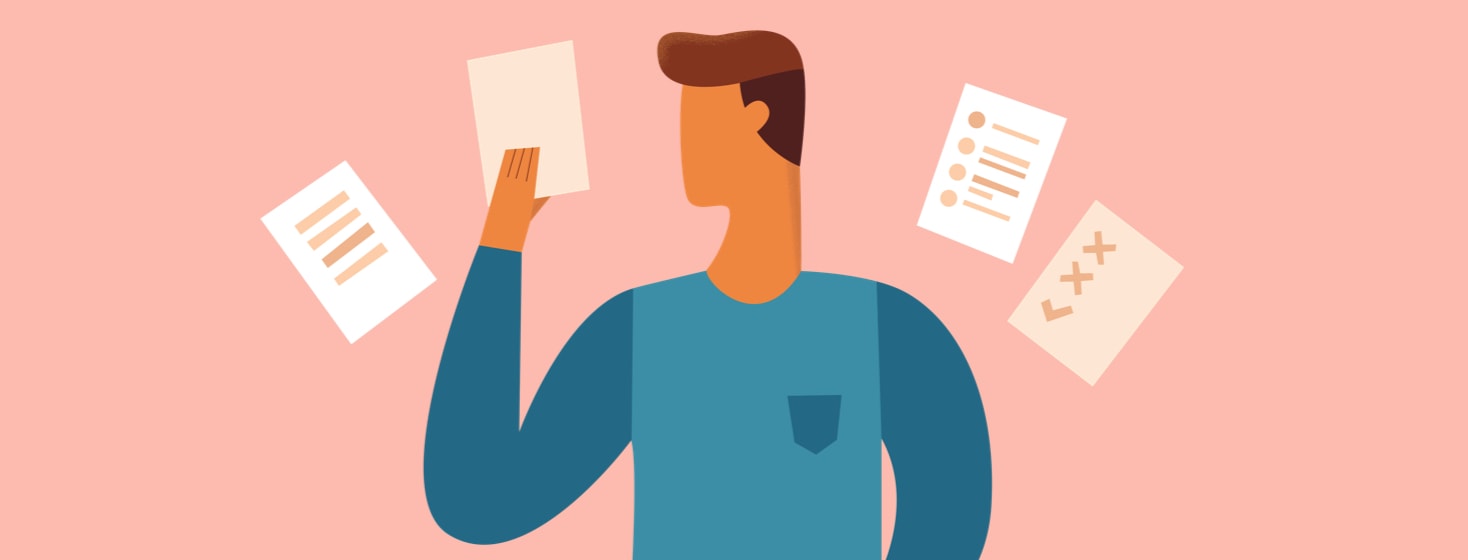 A man looking at the results from his neurological baseline test