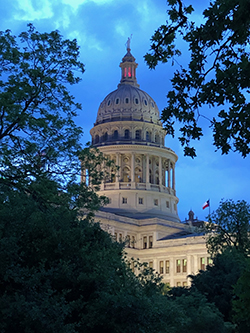 the capital building at night