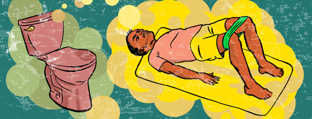 Person on yoga mat doing floor exercises for urinary continence