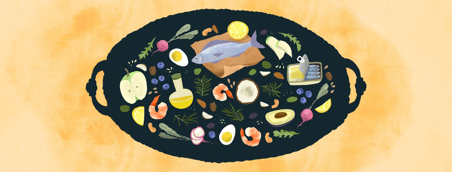a platter of classic Mediteranean diet foods