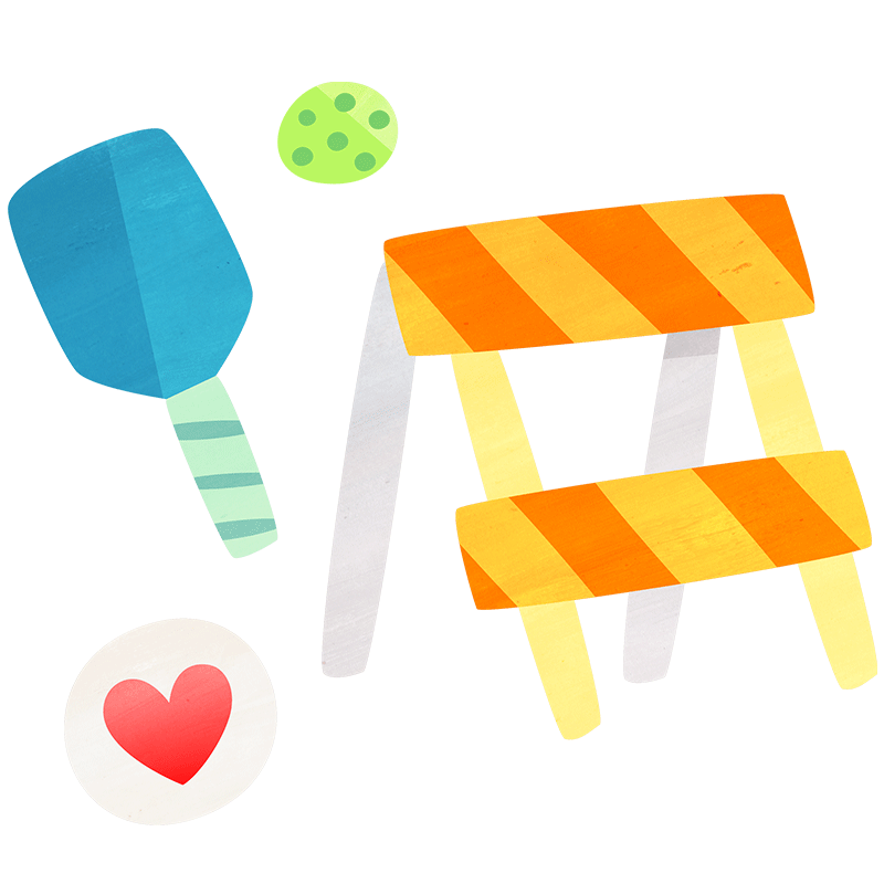 A barrier blocks symbols of leisure activities and family connection